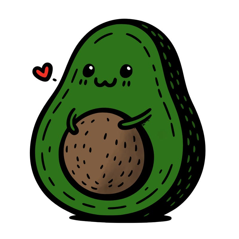 an avocado hugging an avocado