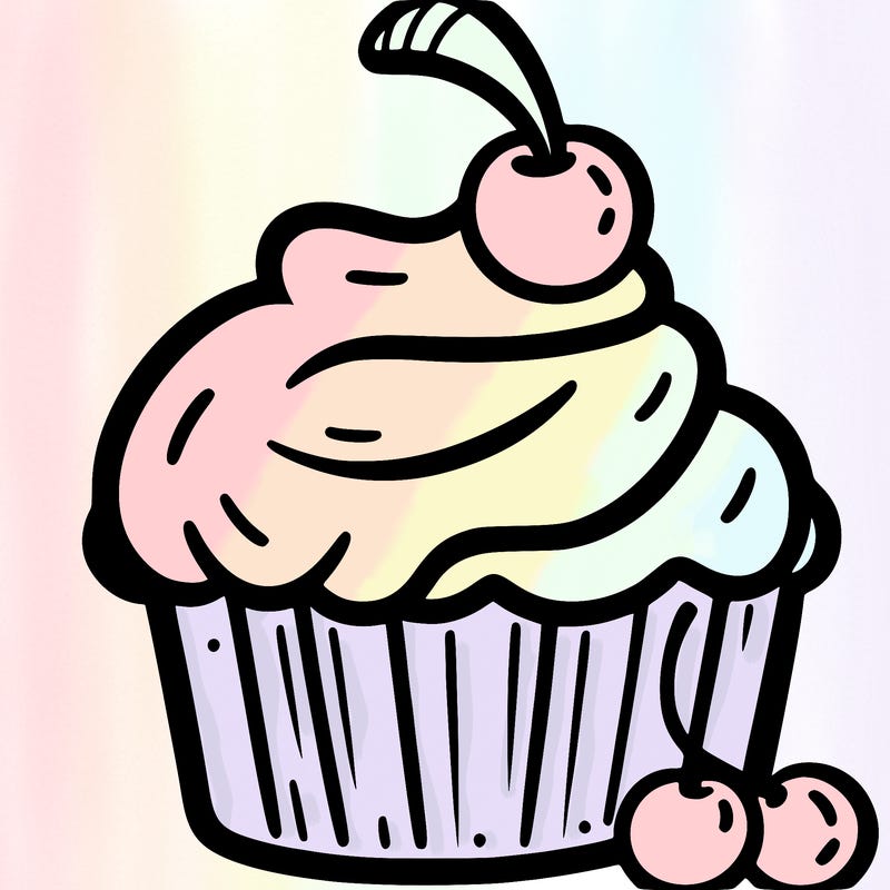 very simple cupcake with a cherry