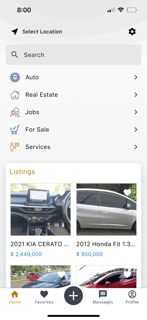 Marketplace Jamaica - Marketplace Jamaica mobile app interface showing categories like Auto and Real Estate with car listings and a search bar