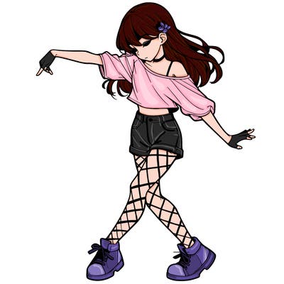 realistic girl danceing