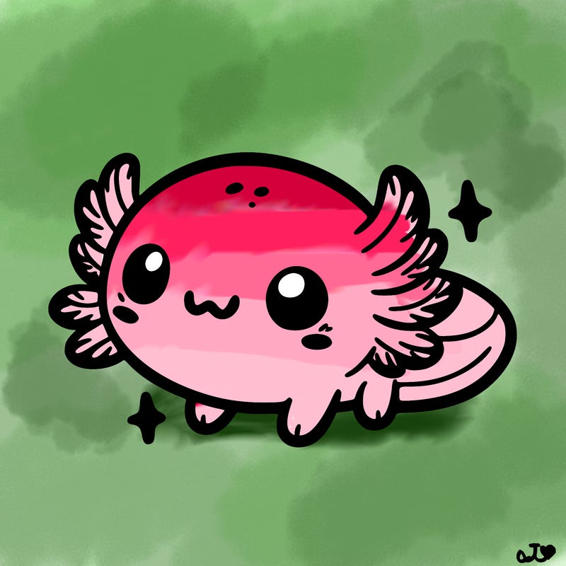cute easy baby axolotl