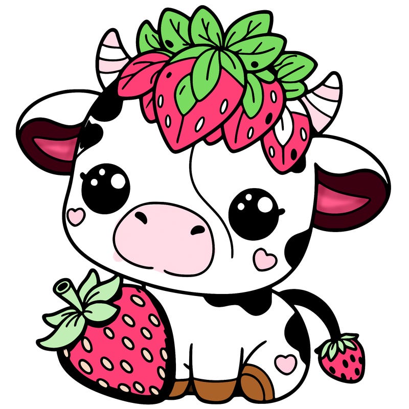 cute strawberry cow