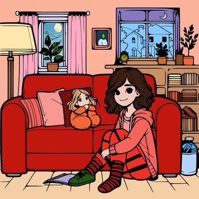 realistic girl at home