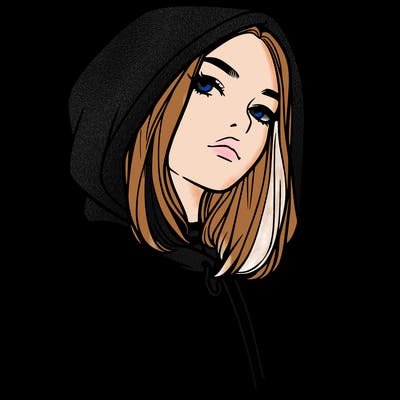 a realistic girl in a hoodie