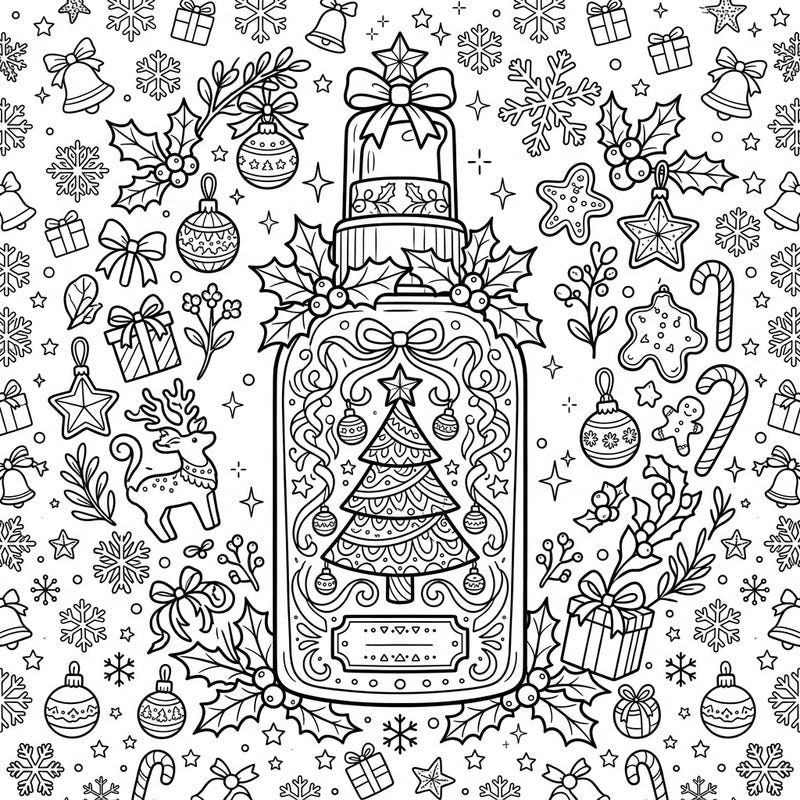 Combine your love for beauty and holiday cheer with this charming Makeup Primer Christmas coloring page. It's packed with intricate festive details, offering a unique and delightful coloring experience for all.