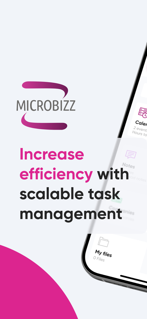 Microbizz 3 - Microbizz 3 app screen displaying task management and efficiency features for field service workers
