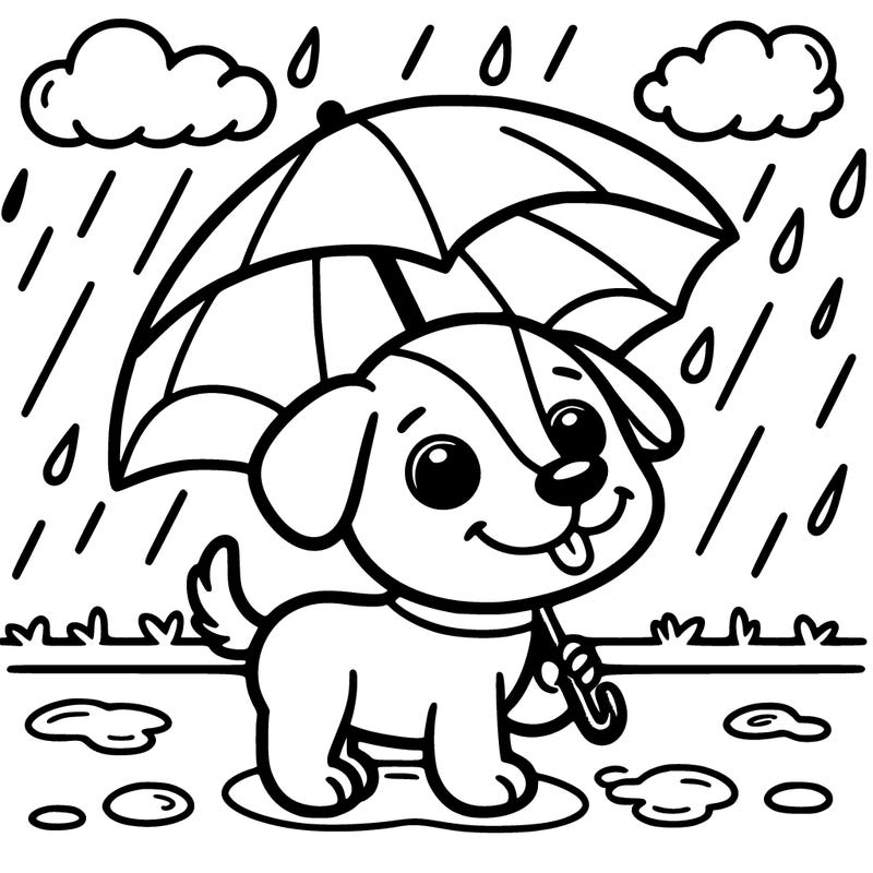 dog in rain