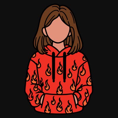 woman with fire hoodie
