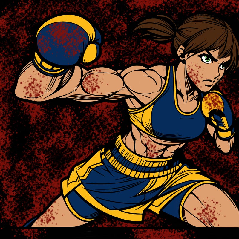 girl fighting as a boxer