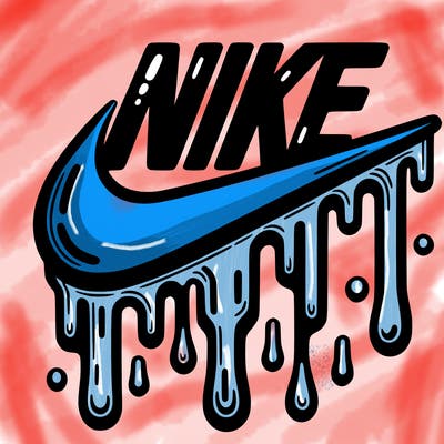 dripping nike logo