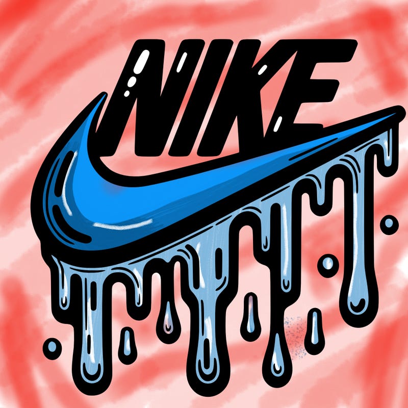 dripping nike logo