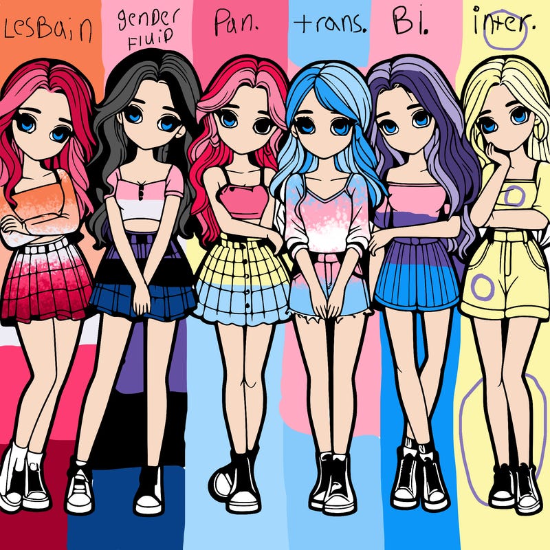 a group of girls realistic