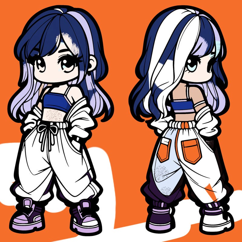 girl in crop top and baggy pants