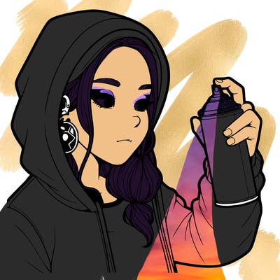 a realistic girl, spray painting