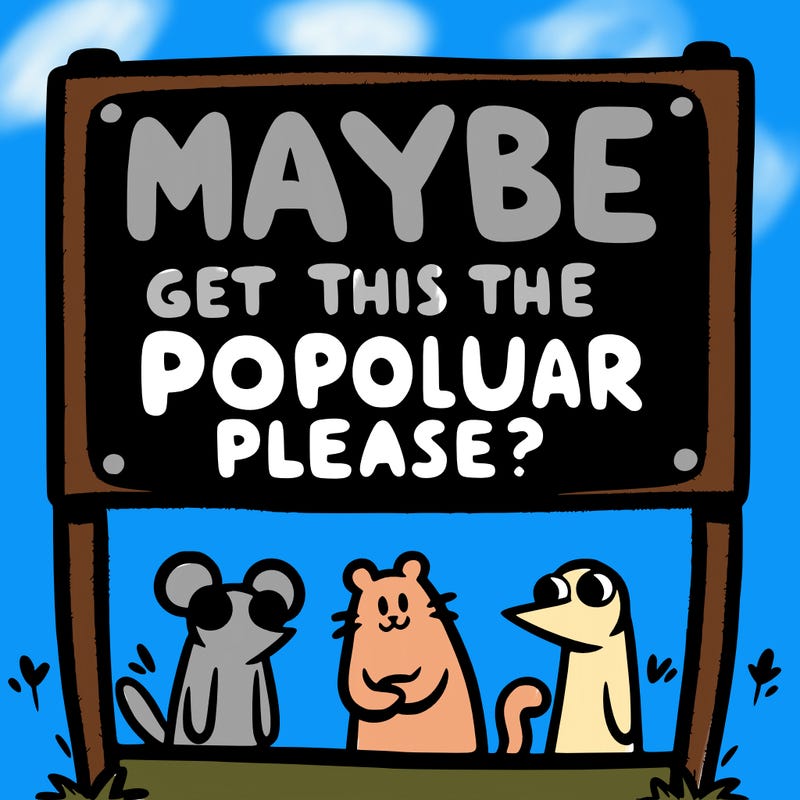 sign that says  maybe get this on the popular page please?