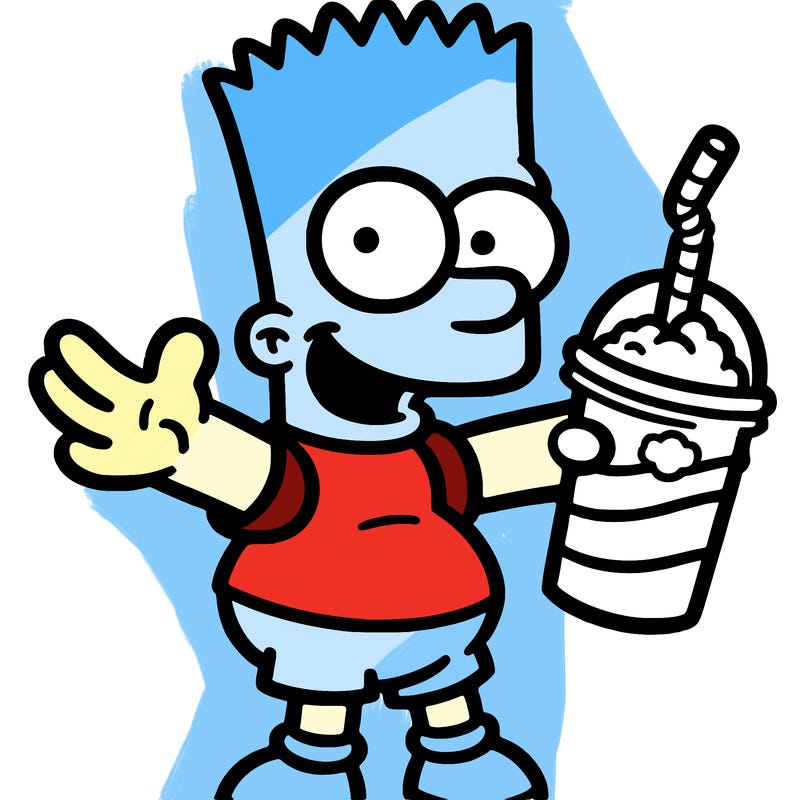 bart with a slushy