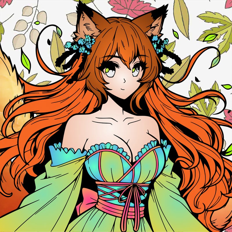 manga character and beauty woman woolf