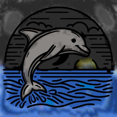 dolphin in a sunset