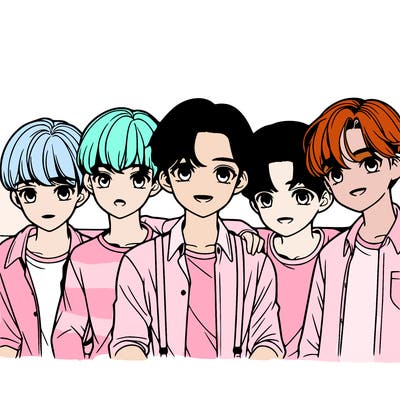 a group of boys realistic