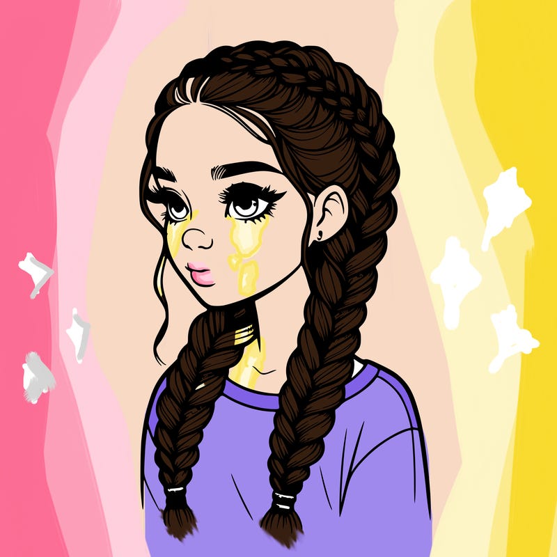 realistic girl with braids