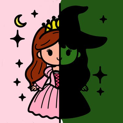 split princess and witch