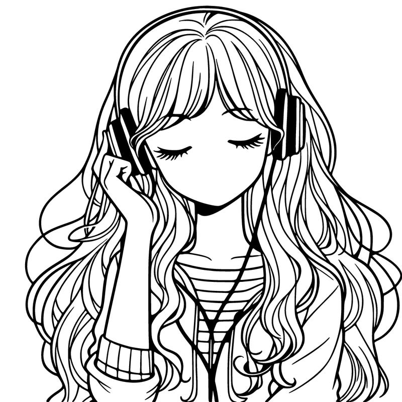 young woman listening to music