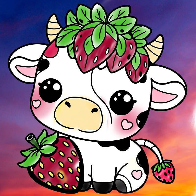 cute strawberry cow