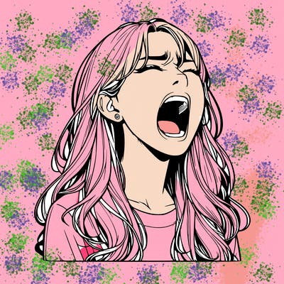 screaming realistic, girl