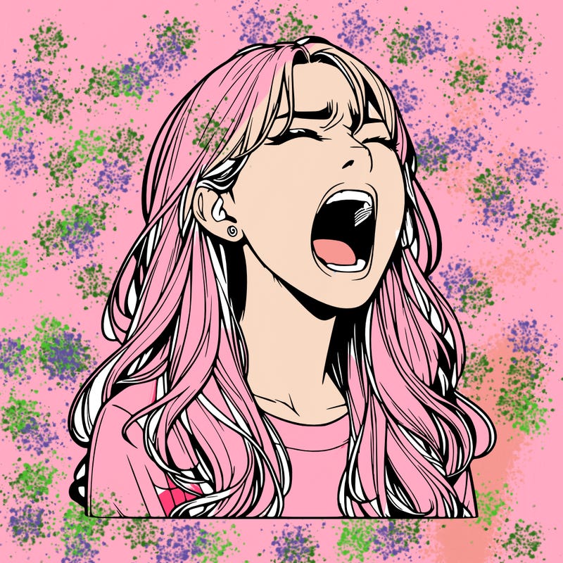 screaming realistic, girl