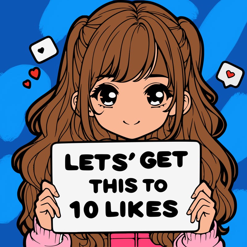 girl holding up sign that says let’s get this to 10 likes realistic
