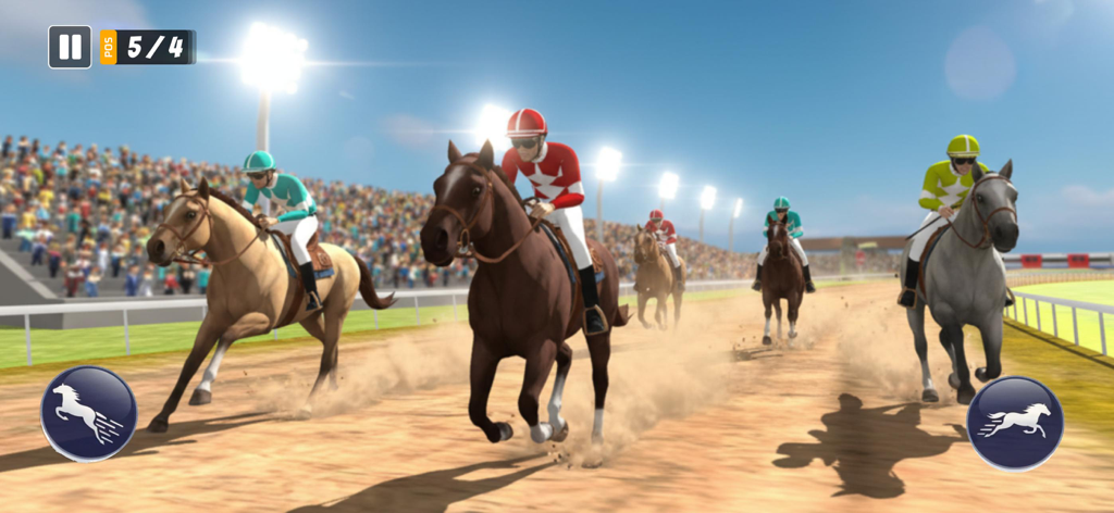 Palio Horse Racing Horse Games - Jockeys compitiendo en un juego de carreras de caballos 3D en una pista de estadio