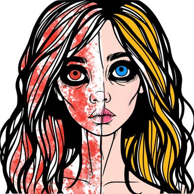 scary beautiful realistic girl