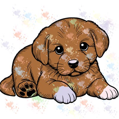 a cute realistic puppy