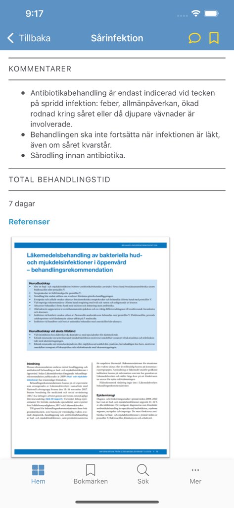 Strama Nationell - Clinical guidelines for wound infection treatment and antibiotic recommendations in the Strama Nationell app
