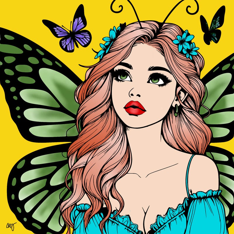 butterfly fairy realistic girl