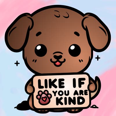 make a sign that says like if you are kind with a cute little dog