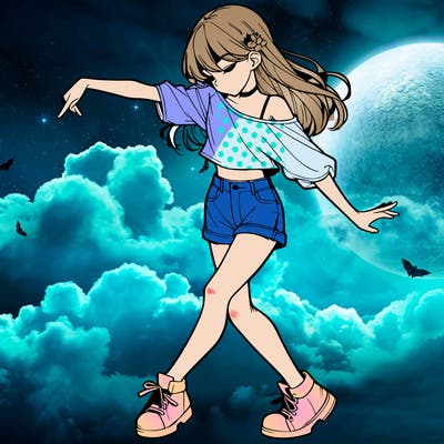 realistic girl danceing
