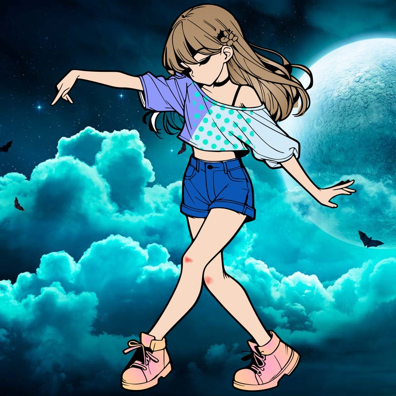 realistic girl danceing