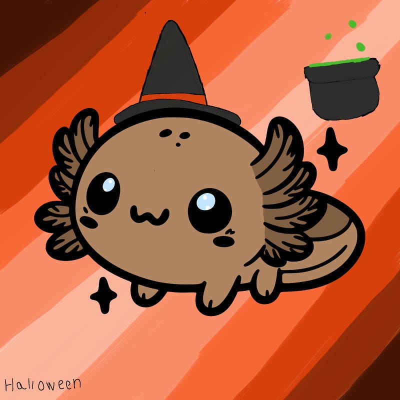 cute easy baby axolotl