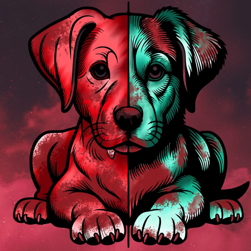 realistic dog split picture
