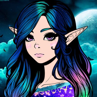 elf girl realistic dark fantasy