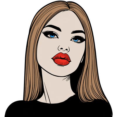 realistic woman with full lips