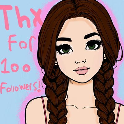 realistic girl with braids