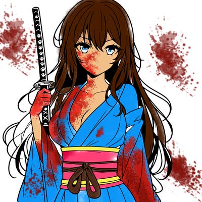 woman anime with sword