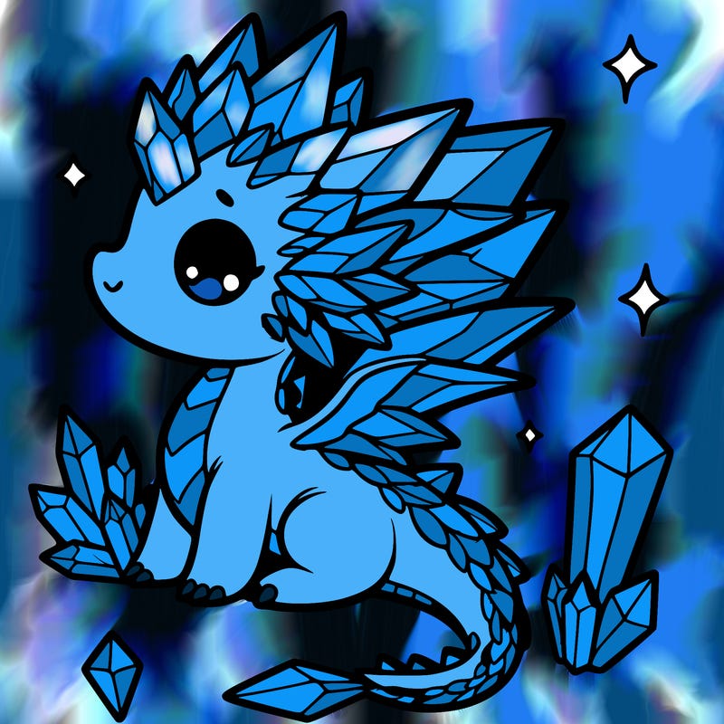 little cute crystal dragon