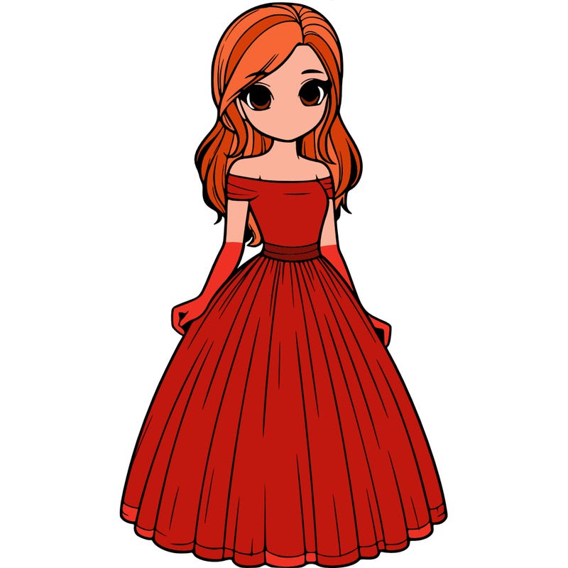 realistic girl in dress