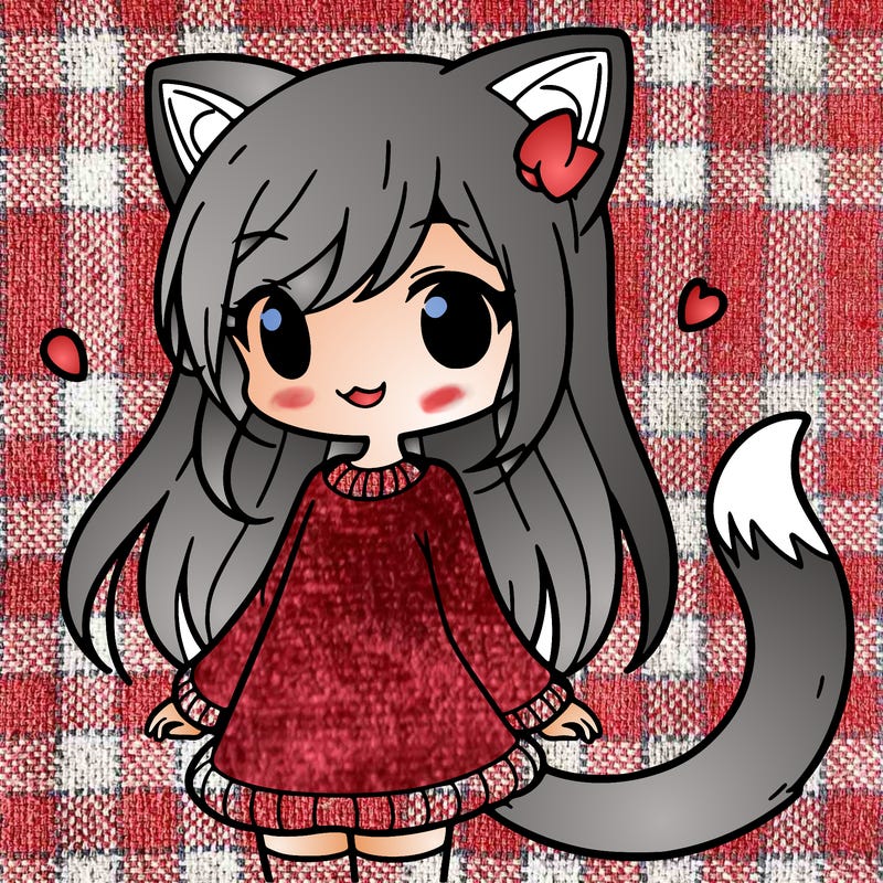 girl with cat ears and tail