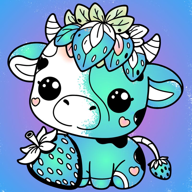 cute strawberry cow
