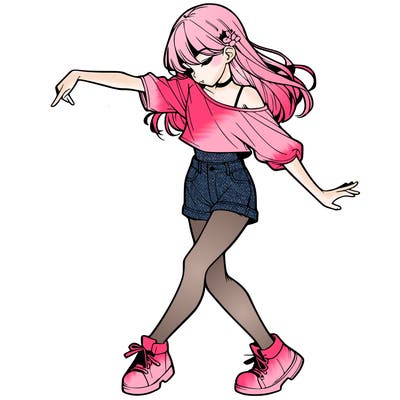 realistic girl danceing