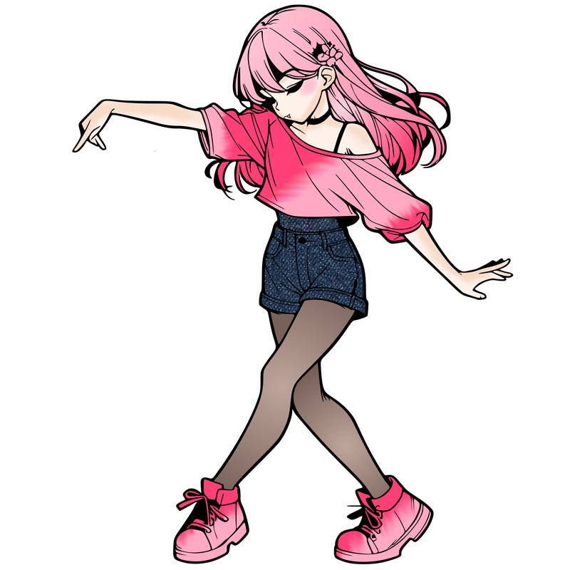 realistic girl danceing